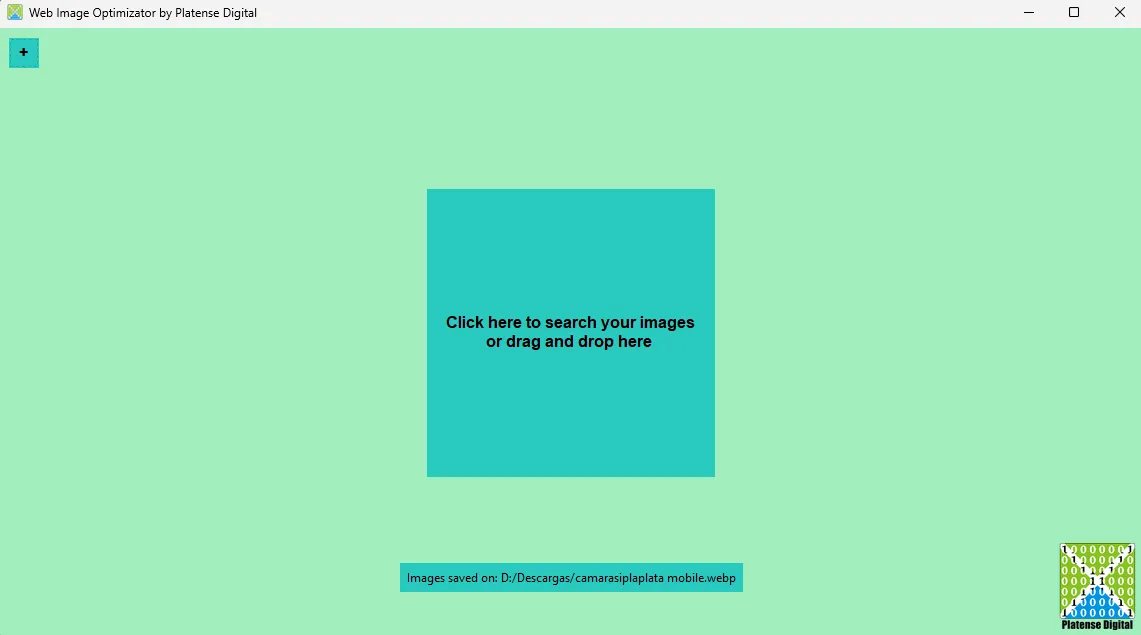 interfaz de web image optimizer